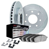 Dynamic Friction 1997-2004 Ford F-150 Front Slotted Silver Rotors w/4000 HybriDynamic Brake Pads w/Hardware by Dynamic Friction Company 5812-54116