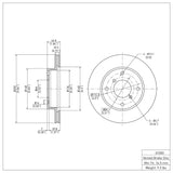 Dynamic Friction 1989-1994 Suzuki Swift Front Brake Rotor (250x18.5 Vented) by Dynamic Friction Company 600-01000