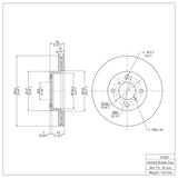 Dynamic Friction 1999-2007 Suzuki Aerio Front Brake Rotor (246x20 Vented) by Dynamic Friction Company 600-01003