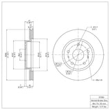 Dynamic Friction 2007-2019 Suzuki SX4 Front Brake Rotor (280x22 Vented) by Dynamic Friction Company 600-01004