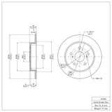 Dynamic Friction 2007-2014 Suzuki SX4 Rear Brake Rotor (278x9 Solid) by Dynamic Friction Company 600-01005