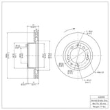 Dynamic Friction 1986-1991 Porsche 944 Turbo Right Front Brake Rotor (304x32 Vented) by Dynamic Friction Company 600-02009D