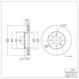 Dynamic Friction 2006-2012 Dodge Attitude (Mexico) Front Brake Rotor (256x22.1 Vented) by Dynamic Friction Company 600-03001
