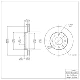 Dynamic Friction 1989-1998 Hyundai Sonata Front Brake Rotor (257x22 Vented) by Dynamic Friction Company 600-03004