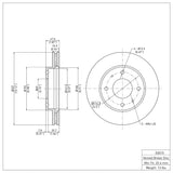 Dynamic Friction 2001-2003 Hyundai Sonata Front Brake Rotor (257x24.5 Vented) by Dynamic Friction Company 600-03015