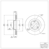 Dynamic Friction 2009-2011 Hyundai Genesis Sedan Front Brake Rotor (320x28 Vented) by Dynamic Friction Company 600-03030