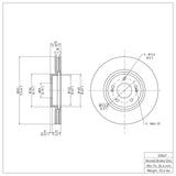 Dynamic Friction 2007-2012 Hyundai Veracruz Front Brake Rotor (321x28 Vented) by Dynamic Friction Company 600-03047