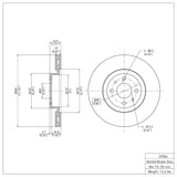 Dynamic Friction 2012-2019 Fiat 500E Front Brake Rotor (284x22 Vented) by Dynamic Friction Company 600-07004