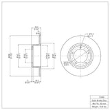 Dynamic Friction 1974-1999 Land Rover Defender 110 Front Brake Rotor (299x14 Solid) by Dynamic Friction Company 600-11000