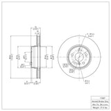 Dynamic Friction 2003-2005 Land Rover Range Rover Front Brake Rotor (344x30 Vented) by Dynamic Friction Company 600-11007