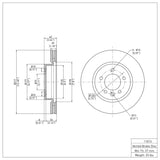 Dynamic Friction 2005-2007 Land Rover LR3 Front Brake Rotor (317x30 Vented) by Dynamic Friction Company 600-11013