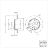 Dynamic Friction 1995-2006 Jaguar XJ8 Rear Brake Rotor (305x20 Vented) by Dynamic Friction Company 600-20009