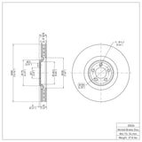 Dynamic Friction 2010-2024 Jaguar XKR Front Brake Rotor (380x35.8 Vented) by Dynamic Friction Company 600-20026