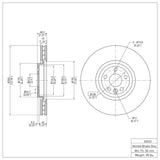 Dynamic Friction 2017-2020 Jaguar F-Pace Front Brake Rotor (350x32 Vented) by Dynamic Friction Company 600-20033