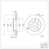 Dynamic Friction 2003-2005 Kia Rio Front Brake Rotor (254x24 Vented) by Dynamic Friction Company 600-21006