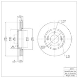 Dynamic Friction 2010-2013 Kia Forte Front Brake Rotor (280x26 Vented) by Dynamic Friction Company 600-21011