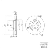Dynamic Friction 1993-1995 Volvo 850 Front Brake Rotor (280x26 Vented) by Dynamic Friction Company 600-27016