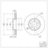 Dynamic Friction 1999-2009 Volvo XC70/S60/V70/S80 Front Brake Rotor (286x26 Vented) by Dynamic Friction Company 600-27028