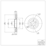 Dynamic Friction 2004-2007 Volvo S60/V70 Front Brake Rotor (330x32 Vented) by Dynamic Friction Company 600-27031