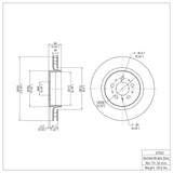 Dynamic Friction 2004-2007 Volvo S60/V70 Rear Brake Rotor (330x28 Vented) by Dynamic Friction Company 600-27032