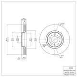 Dynamic Friction 2003-2009 Volvo XC90/S60 Front Brake Rotor (316x28 Vented) by Dynamic Friction Company 600-27038