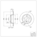 Dynamic Friction 1991-1999 BMW 323is Rear Brake Rotor (280x10 Solid) by Dynamic Friction Company 600-31028