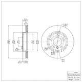 Dynamic Friction 1999-2008 BMW 323i Front Brake Rotor (300x22 Vented) by Dynamic Friction Company 600-31046