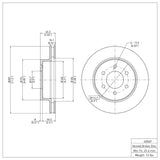 Dynamic Friction 1991-1996 Dodge Dakota 4WD Front Brake Rotor (287x24.1 Vented) by Dynamic Friction Company 600-40069