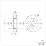 Dynamic Friction 1997-2002 Dodge Durango Front Brake Rotor (287x24 Vented) by Dynamic Friction Company 600-40084