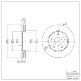 Dynamic Friction 2008-2016 Chrysler Town & Country Front Brake Rotor (302x28 Vented) by Dynamic Friction Company 600-40107