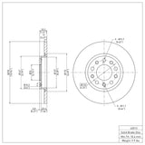 Dynamic Friction 2014-2022 Chrysler 200 Rear Brake Rotor (278x12 Solid) by Dynamic Friction Company 600-42012