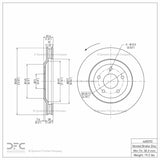 Dynamic Friction 1997-9 Cadillac XLR Left Front Brake Rotor (325x32.1 Vented) by Dynamic Friction Company 600-46007D