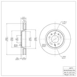 Dynamic Friction 2003-2008 Cadillac Seville Front Brake Rotor (303x32.3 Vented) by Dynamic Friction Company 600-46013