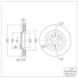Dynamic Friction 2004-2008 Cadillac CTS Front Brake Rotor (323x32.2 Vented) by Dynamic Friction Company 600-46017