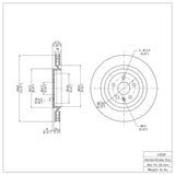 Dynamic Friction 2009-2024 Cadillac CTS Rear Brake Rotor (365x28 Vented) by Dynamic Friction Company 600-47039