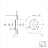 Dynamic Friction 2016-2022 Chevrolet Spark (USA/Canada) Front Brake Rotor (256x20 Vented) by Dynamic Friction Company 600-47076