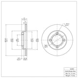 Dynamic Friction 1988-1993 Ford Festiva Front Brake Rotor (219x13 Solid) by Dynamic Friction Company 600-54000