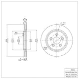 Dynamic Friction 2000-2006 Ford Thunderbird Rear Brake Rotor (288x20 Vented) by Dynamic Friction Company 600-54046