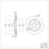 Dynamic Friction 2005-2014 Ford Mustang Rear Brake Rotor (300x19.1 Vented) by Dynamic Friction Company 600-54058