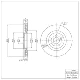 Dynamic Friction 2007-2014 Ford Mustang Front Brake Rotor (355x32 Vented) by Dynamic Friction Company 600-54060