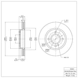 Dynamic Friction 2011-2019 Ford Fiesta (USA/Canada) Front Brake Rotor (258x23 Vented) by Dynamic Friction Company 600-54063