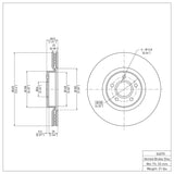 Dynamic Friction 2004-2019 Ford Escape Front Brake Rotor (320x25 Vented) by Dynamic Friction Company 600-54070