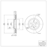 Dynamic Friction 2011-2019 Ford Taurus (Excl SHO) Front Brake Rotor (325x30.1 Vented) by Dynamic Friction Company 600-54094