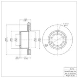 Dynamic Friction 1988-1998 Ford F-1959 Commercial Stripped Chassis Front/Rear Brake Rotor (328x38.2 Vented) by Dynamic Friction Company 600-54112