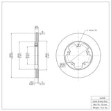 Dynamic Friction 2015-2025 Ford Transit-350/SRW Rear Brake Rotor (308x18 Solid) by Dynamic Friction Company 600-54228