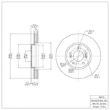 Dynamic Friction 1999-2004 Acura RL Front Brake Rotor (300x28 Vented) by Dynamic Friction Company 600-58015