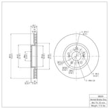 Dynamic Friction 2004-2008 Acura TL Front Brake Rotor (310x25 Vented) by Dynamic Friction Company 600-58020