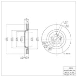 Dynamic Friction 2014-2020 Acura MDX Front Brake Rotor (320x28 Vented) by Dynamic Friction Company 600-58026