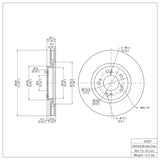 Dynamic Friction 2000-2009 Honda S2000 Front Brake Rotor (300x25 Vented) by Dynamic Friction Company 600-59027