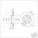 Dynamic Friction 2004-2011 Honda Civic Front Brake Rotor (262x21 Vented) by Dynamic Friction Company 600-59030